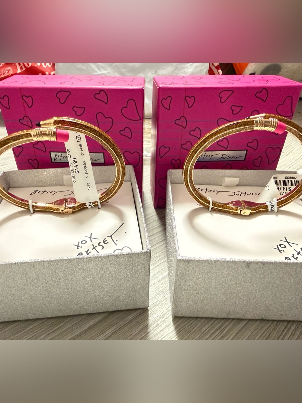 Betsey Johnson Gold-Tone Double Hoop Bracelet - Gold